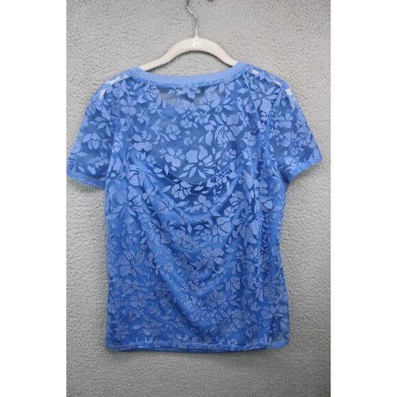 Laundry by Shelli Segal Mesh Overlay Floral Top-Large-Whimsigoth - Picture 8 of 10